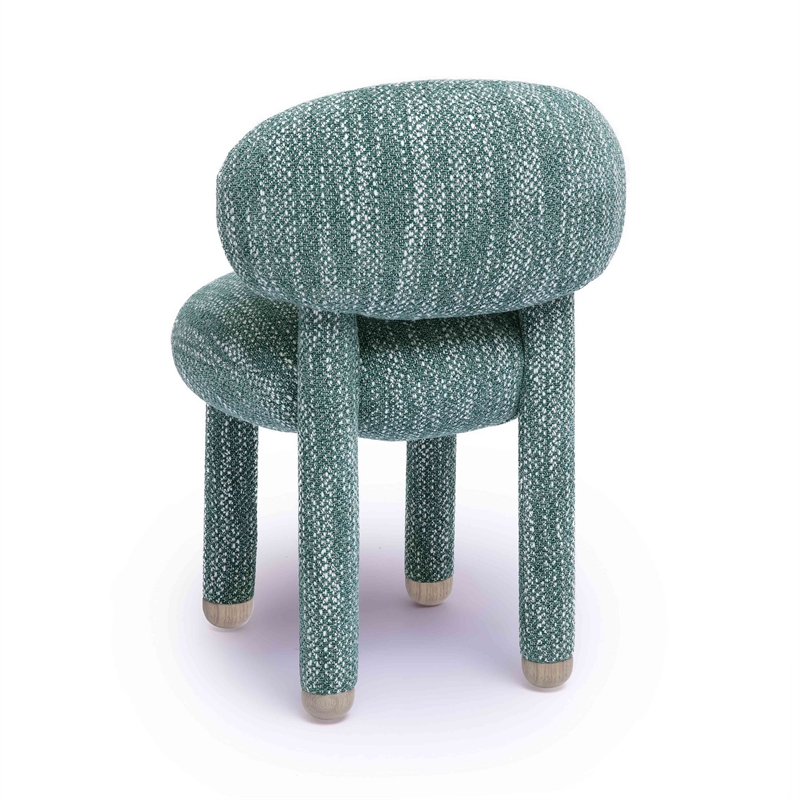 Manu Teal Knubby Performance Fabric Side Chair