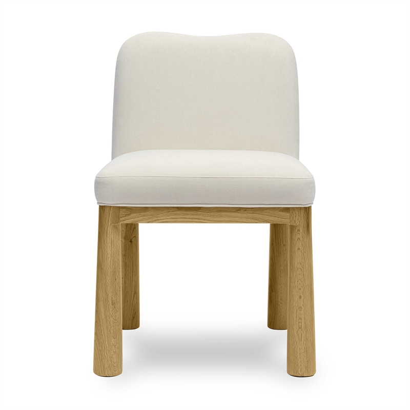 Tiara Cream Velvet Oak Dining Chair