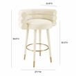 Betty Cream Velvet Barstool