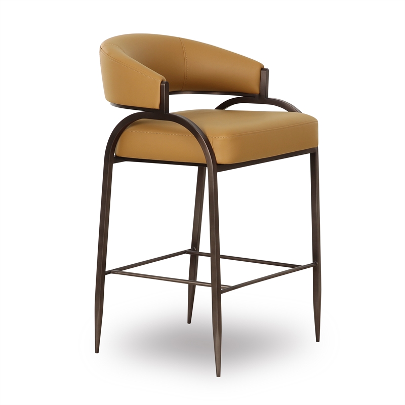 Tatum Tan Vegan Leather Counter Stool
