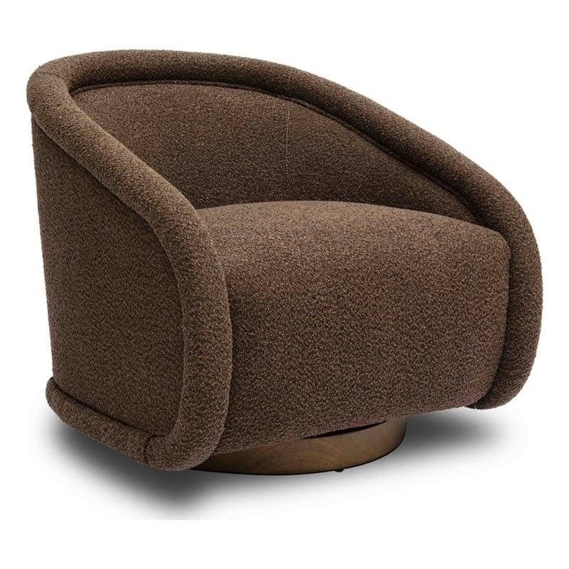 Rory Chocolate Brown Boucle Swivel Chair