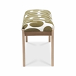 Arielle Olive & White Embroidered Cotton Bench