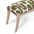 Arielle Olive & White Embroidered Cotton Bench