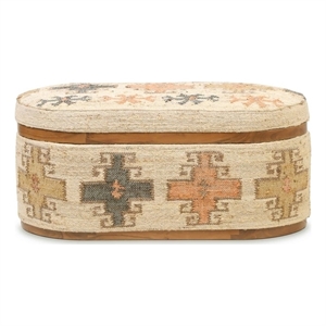 Olivier Cotton Oval Storage Ottoman