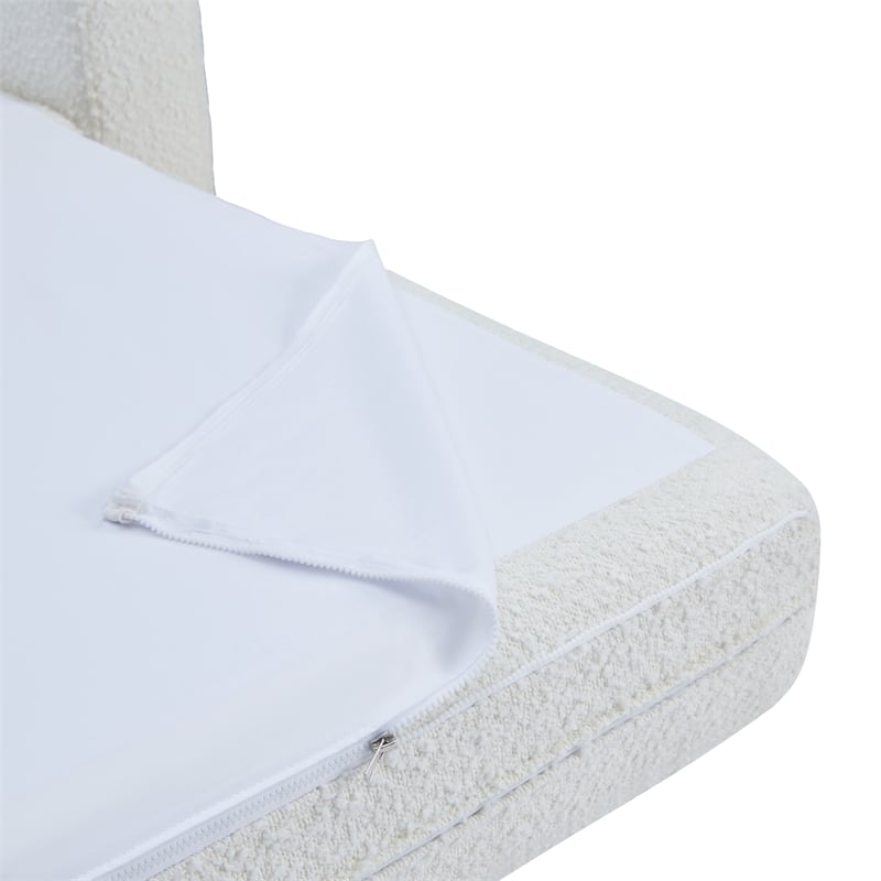 TOV Furniture Ryan Boucle Fabric Upholstered Sofa Bed in Cream