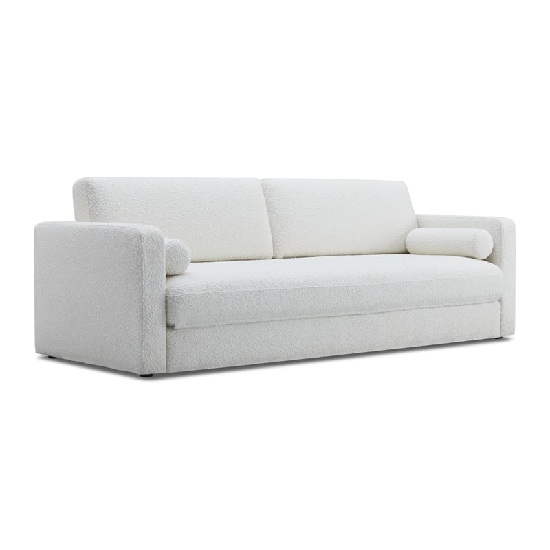 TOV Furniture Ryan Boucle Fabric Upholstered Sofa Bed in Cream