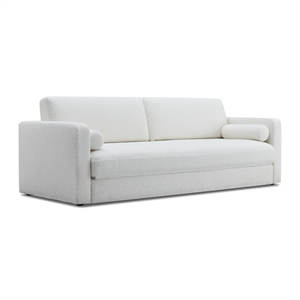 TOV Furniture Ryan Boucle Fabric Upholstered Sofa Bed in Cream