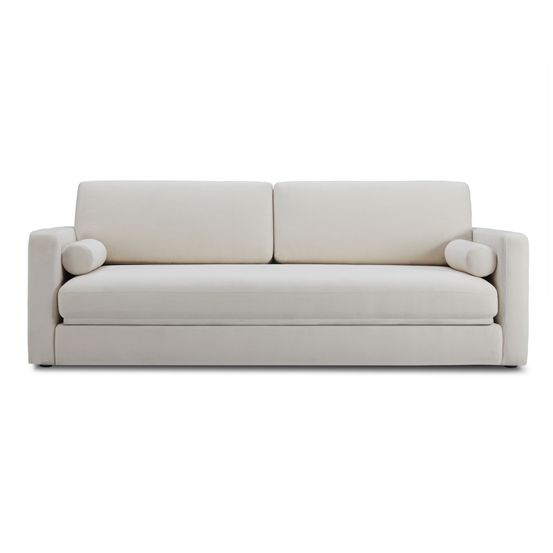 TOV Furniture Ryan Upcycled Linen Upholstered Sofa Bed in Cream
