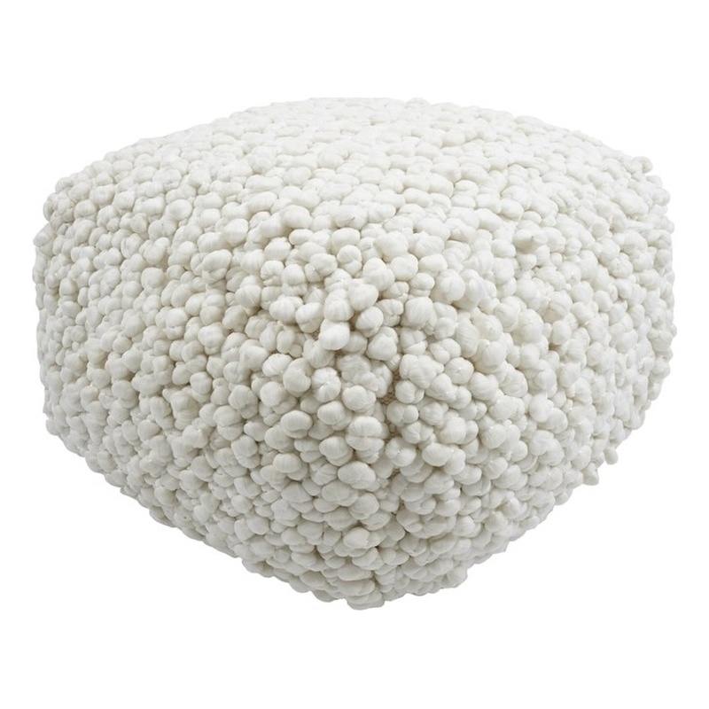 Cathy Cream Woven Pouf