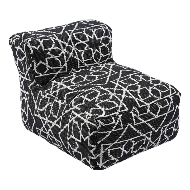 Chiara Outdoor Black Accent Pouf