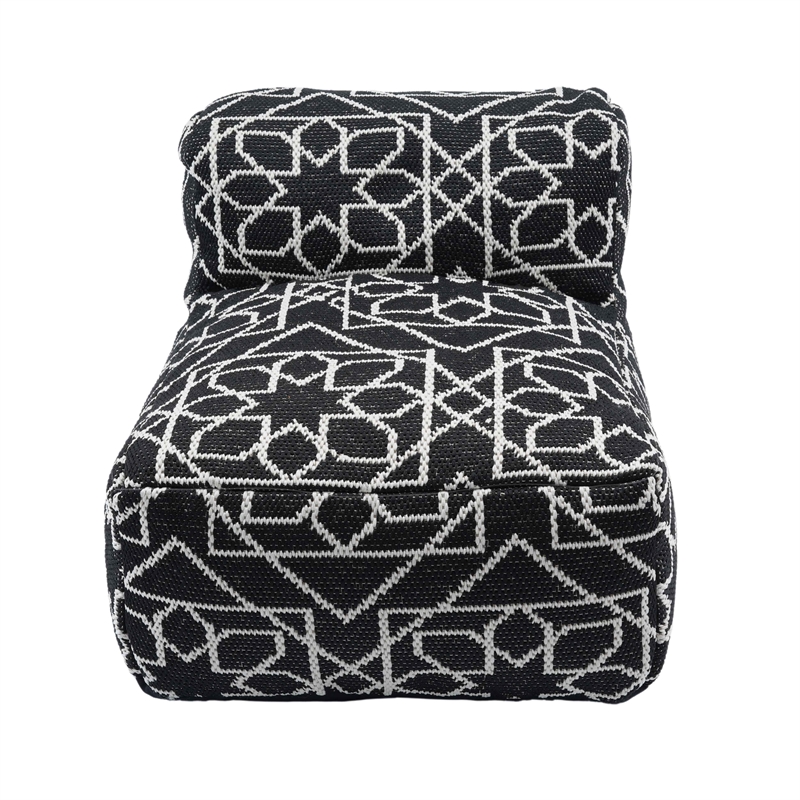 Chiara Outdoor Black Accent Pouf