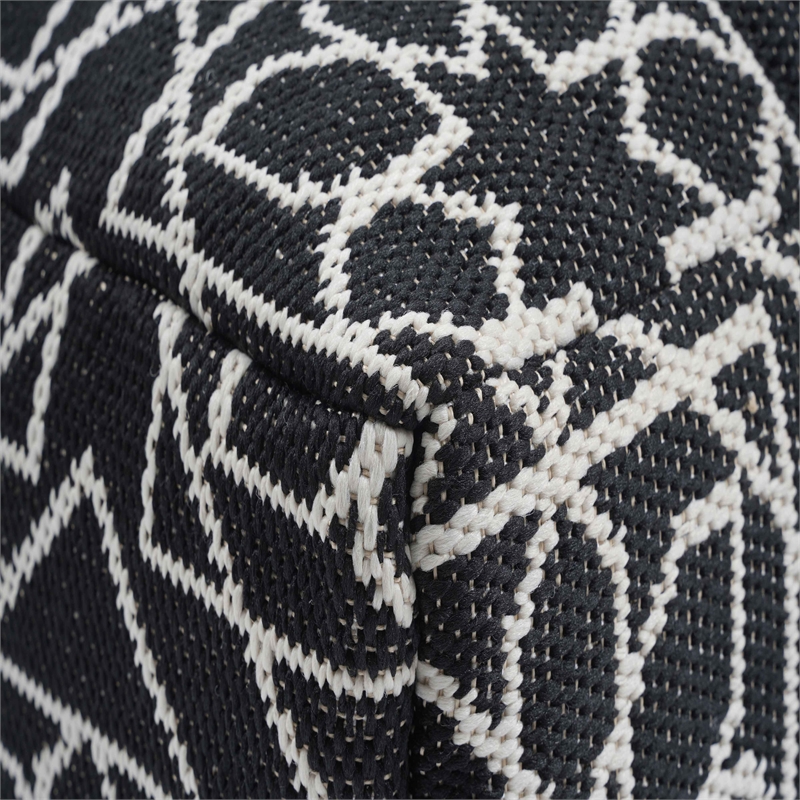 Chiara Outdoor Black Accent Pouf