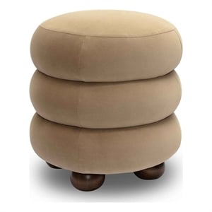 Stefanie Taupe Velvet Ottoman