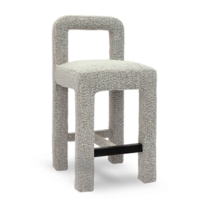 Hazel Gray Boucle Counter Stool