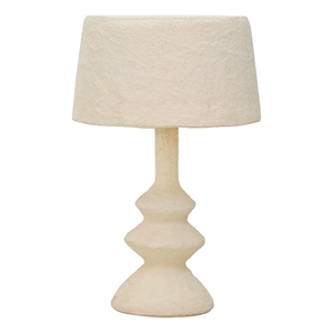 cream cotton mache table lamp