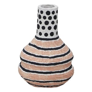 Cotton Mache Vase in Modernist Print