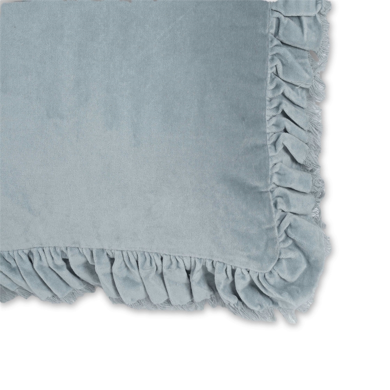 Alessia Distressed Blue Velvet Pillow
