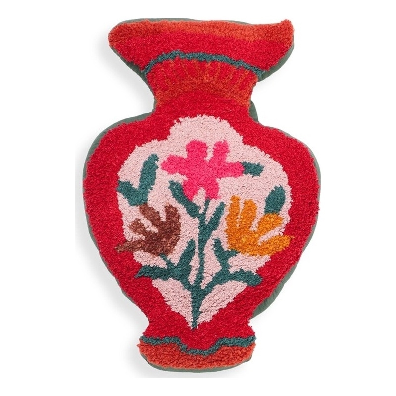 Amphorae Red Tufted Accent Pillow