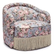 Pamela Spring Floral Print Tasseled Lounge Chair