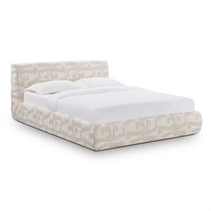 TOV Furniture Isla Cream Jacquard Pattern Queen Bed