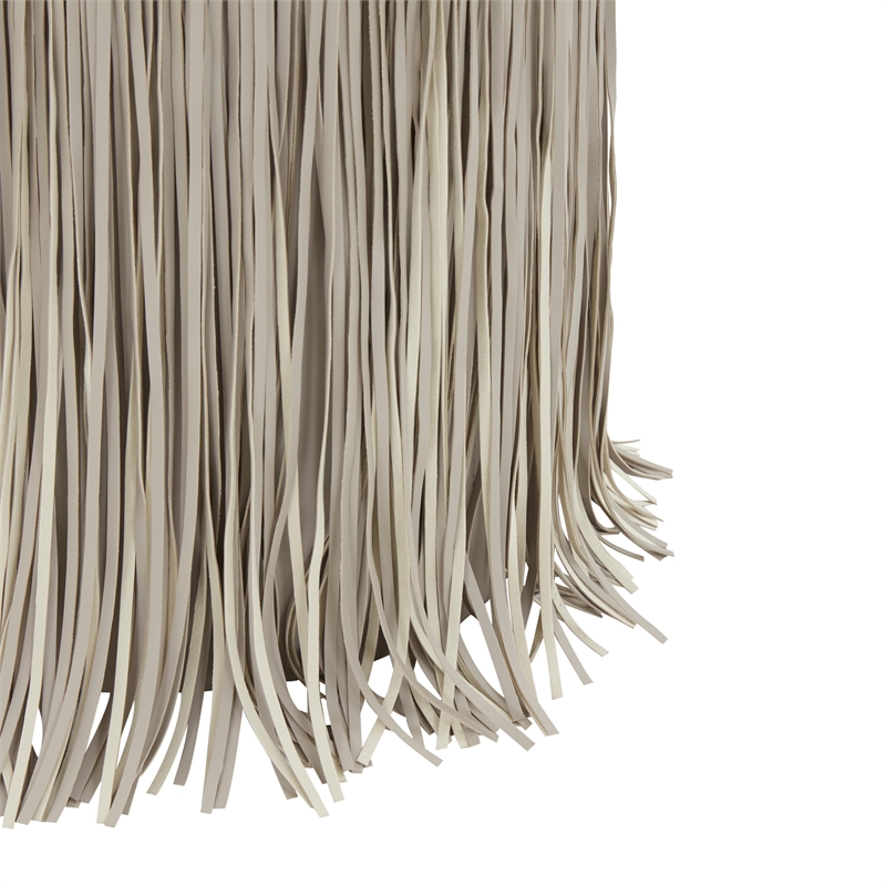 Shag Me Gray Performance Vegan Leather Ottoman