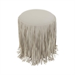 Shag Me Gray Performance Vegan Leather Ottoman