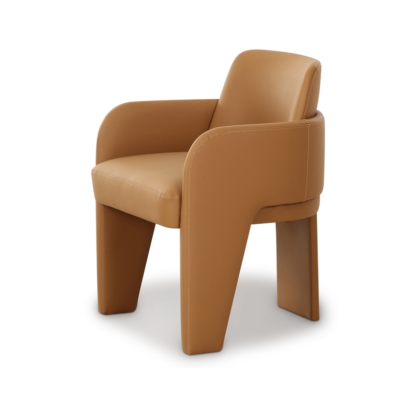 Leo Tan Performance Vegan Leather Dining Chair