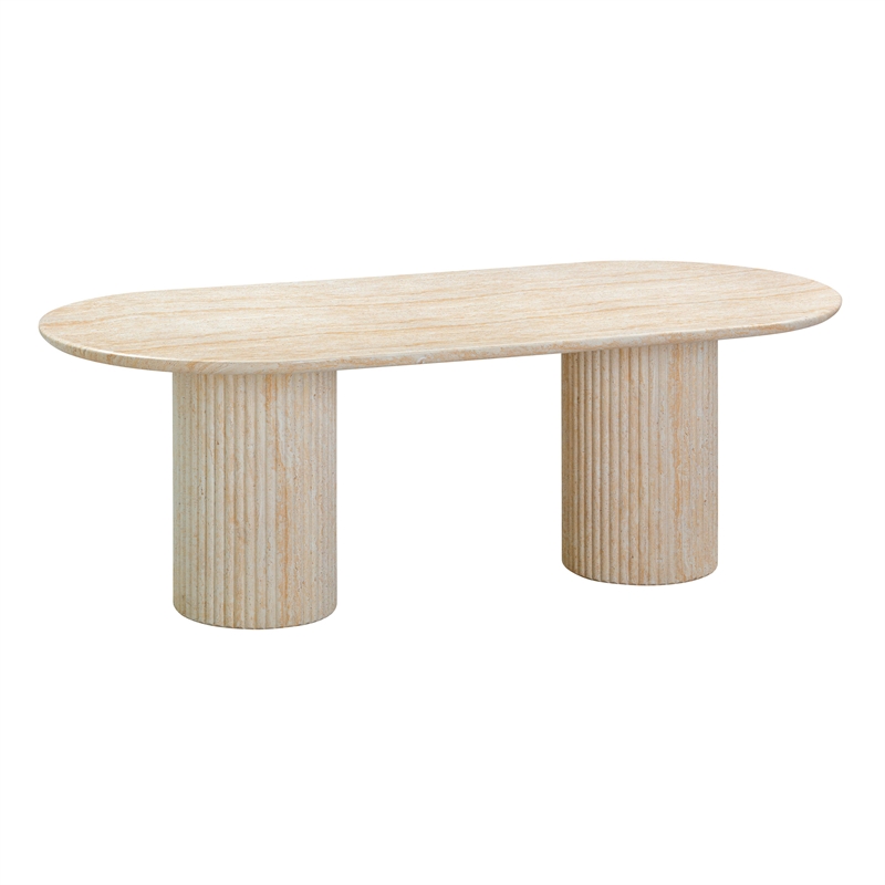 Brut Travertine Pattern Indoor/Outdoor Dining Table