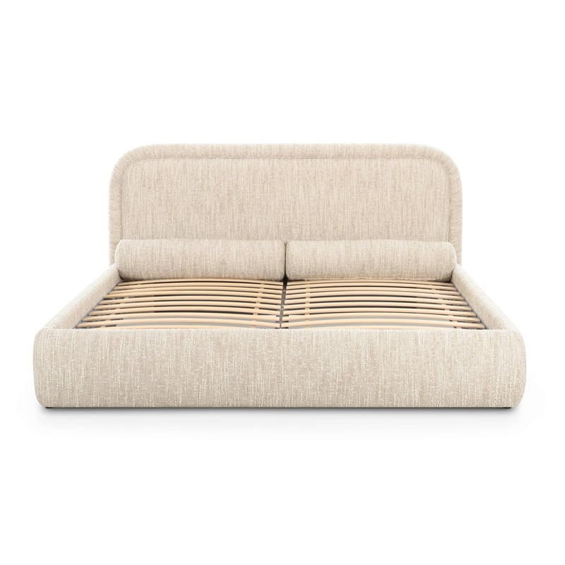 Murielle Cream Heavy Knubby Boucle Queen Bed