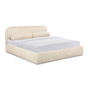 murielle cream heavy knubby boucle queen bed
