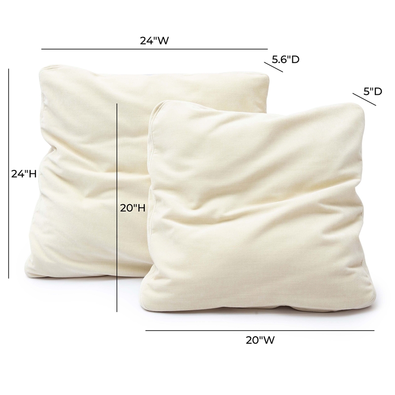 Tipsy Cream Chenille 24 x 24 inch Square Floppy Pillow