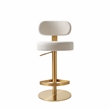 Primrose Cream Textured Performance Fabric Adjustable Stool