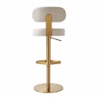 Primrose Cream Textured Performance Fabric Adjustable Stool