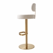 Primrose Cream Textured Performance Fabric Adjustable Stool