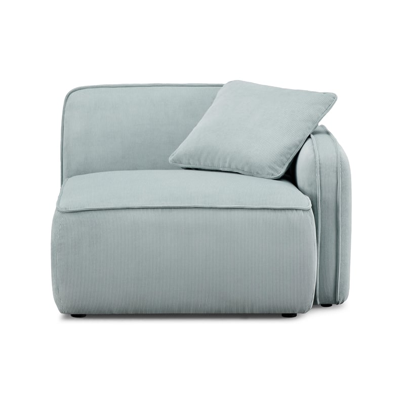 Travie Seafoam Performance Corduroy Velvet RAF Corner Chair