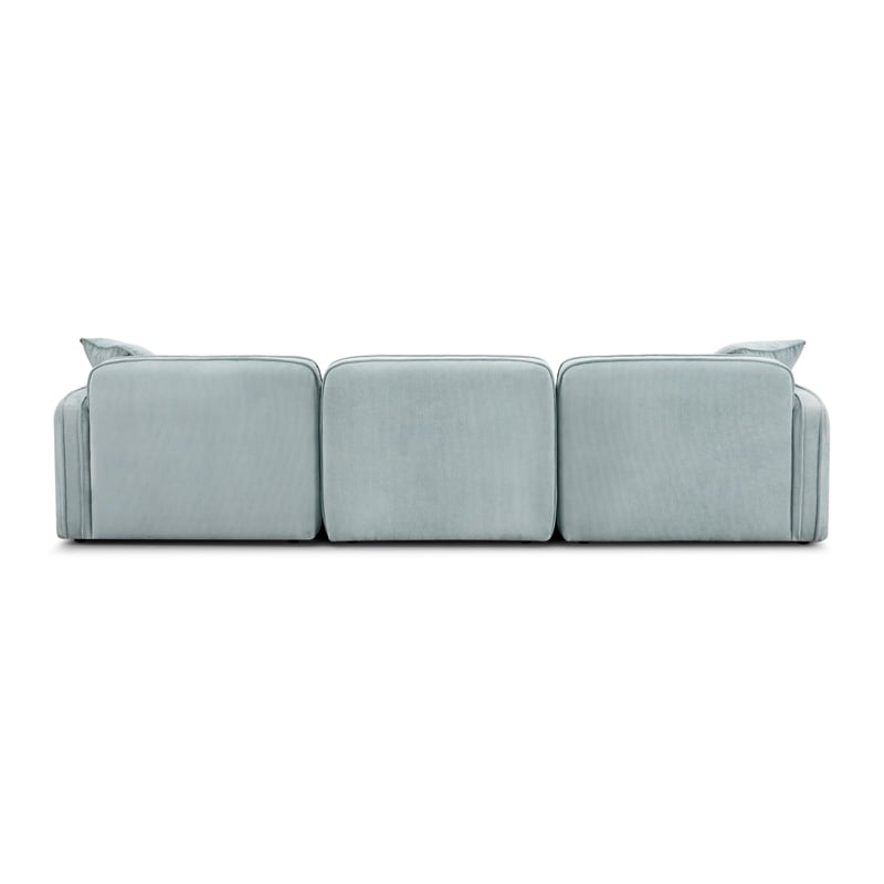 Travie Seafoam Performance Corduroy Velvet 4-Piece Modular Sectional