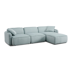 Travie Seafoam Performance Corduroy Velvet 4-Piece Modular Sectional