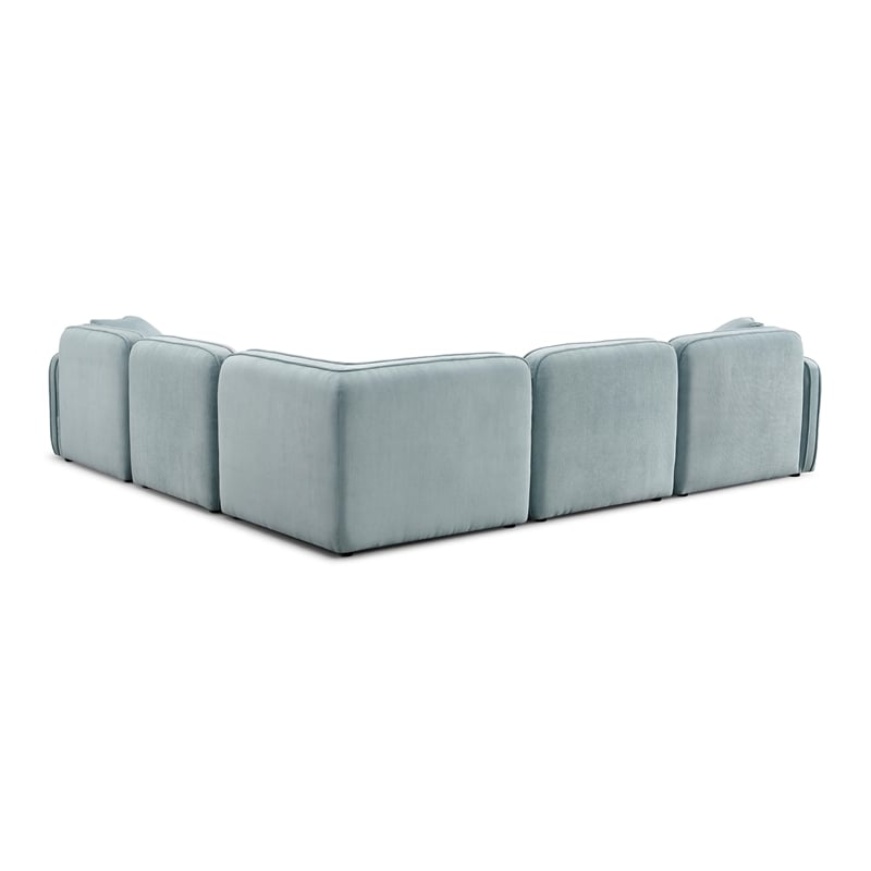 Travie Seafoam Performance Corduroy Velvet Modular L-Sectional