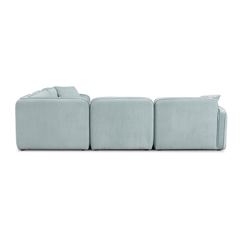 Travie Seafoam Performance Corduroy Velvet Modular L-Sectional