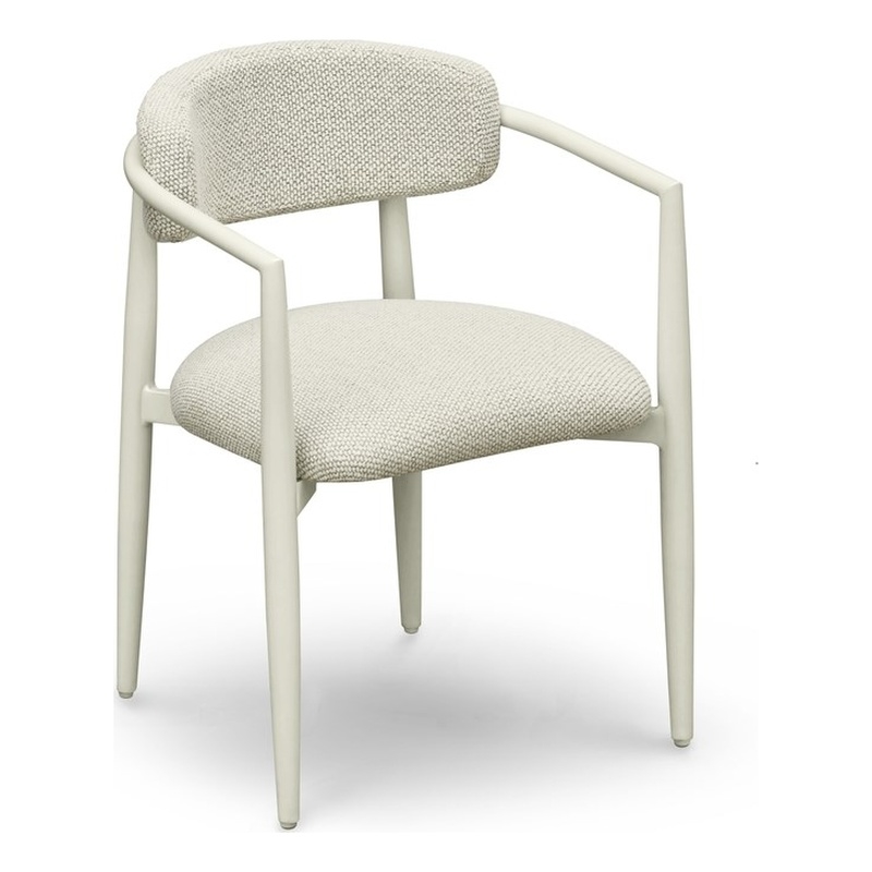 Annika Cream Textured Outdoor Dining Arm Chair