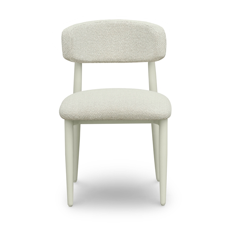 Annika Cream Textured Outdoor Dining Side Chair