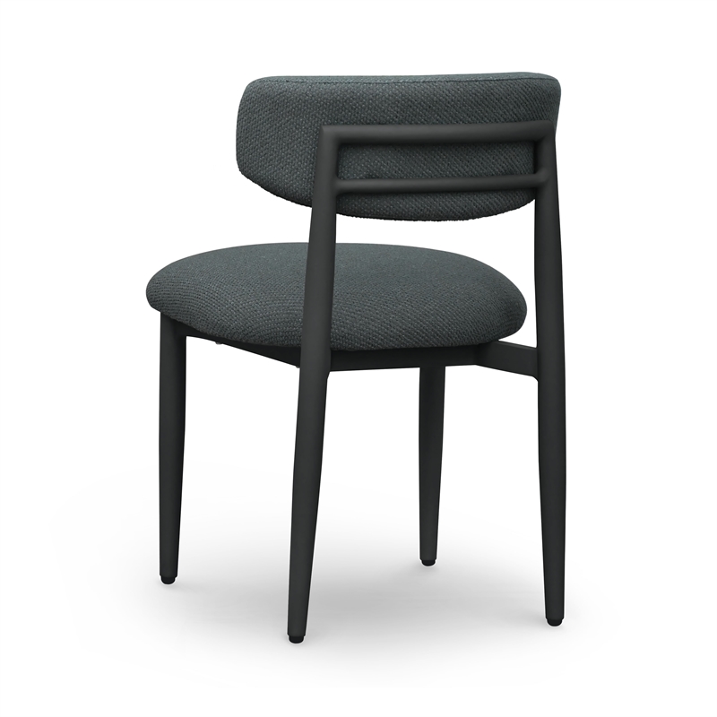 Annika Black Textured Outdoor Dining Side Chair