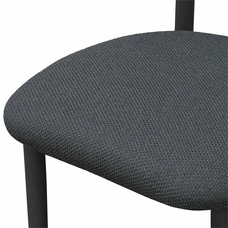 Annika Black Textured Outdoor Dining Side Chair