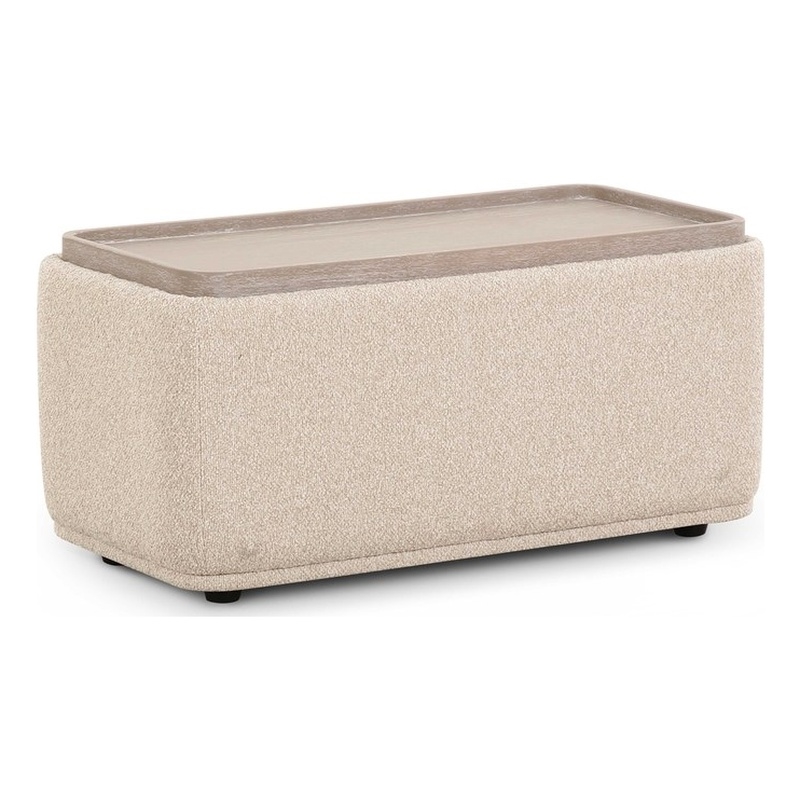 Sylvie Cream Boucle Ottoman Table