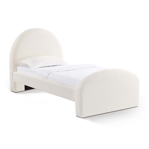 moon cream boucle twin bed