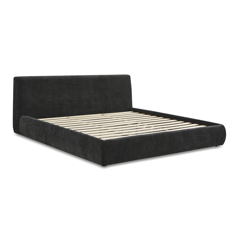 Isla Charcoal Textured Velvet King Bed