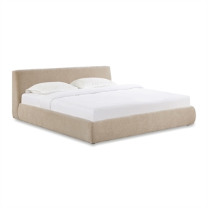 isla taupe textured velvet king bed