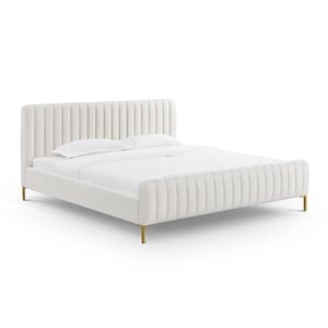 angela natural upcycled linen king bed
