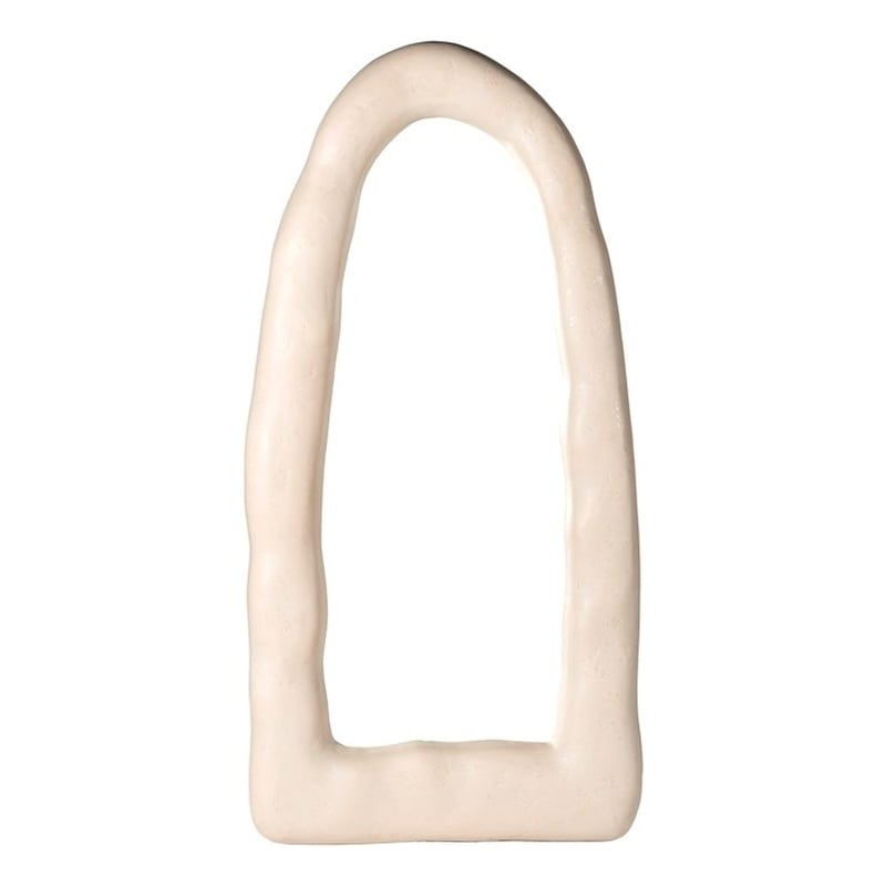 Kaia Cream Textured Small Floor Mirror