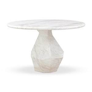 Esme Faux Marble 48 inch Round Dining Table